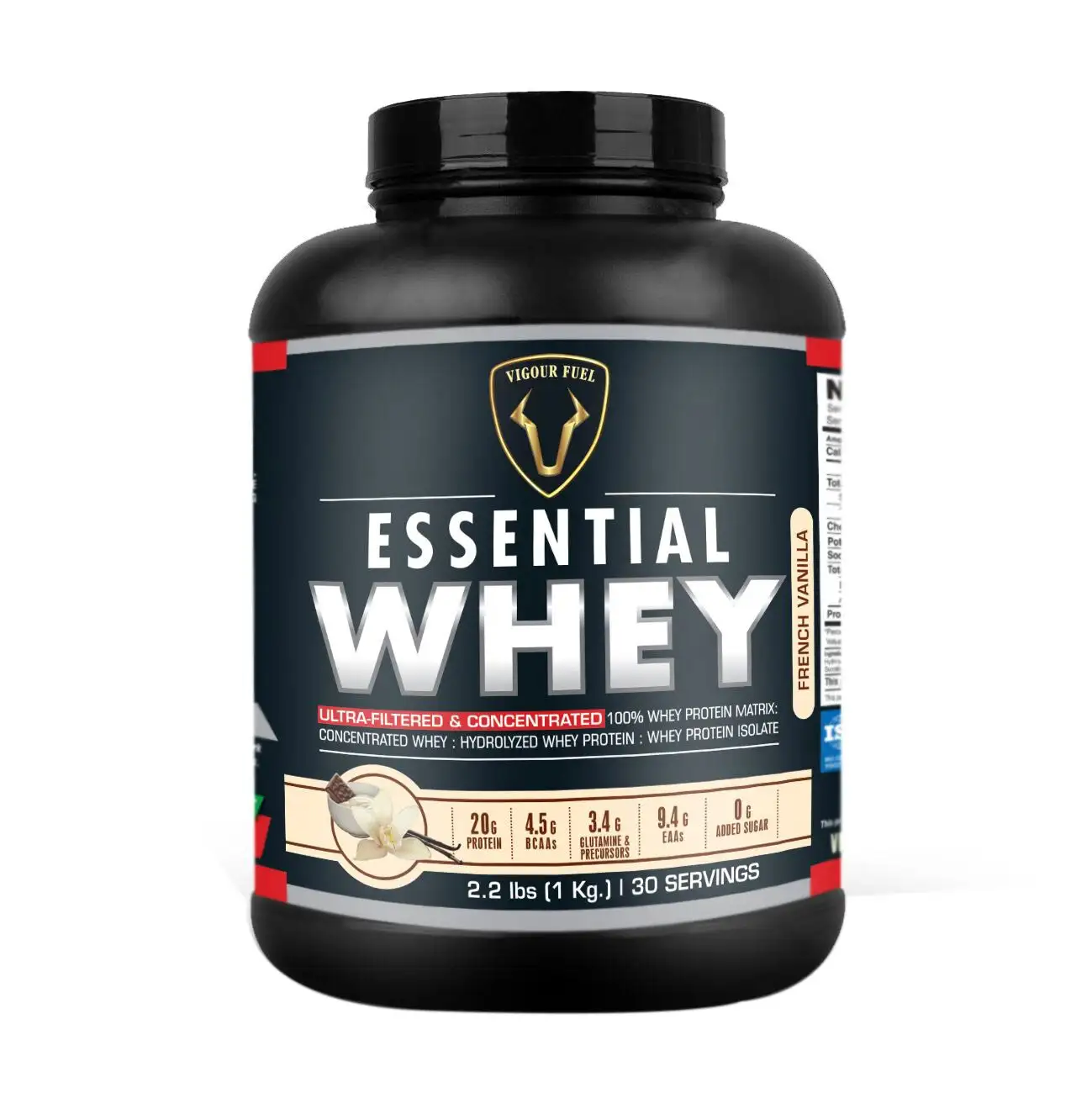 Vigour Fuel Essential Whey Protein,  2.2 lb  French Vanilla