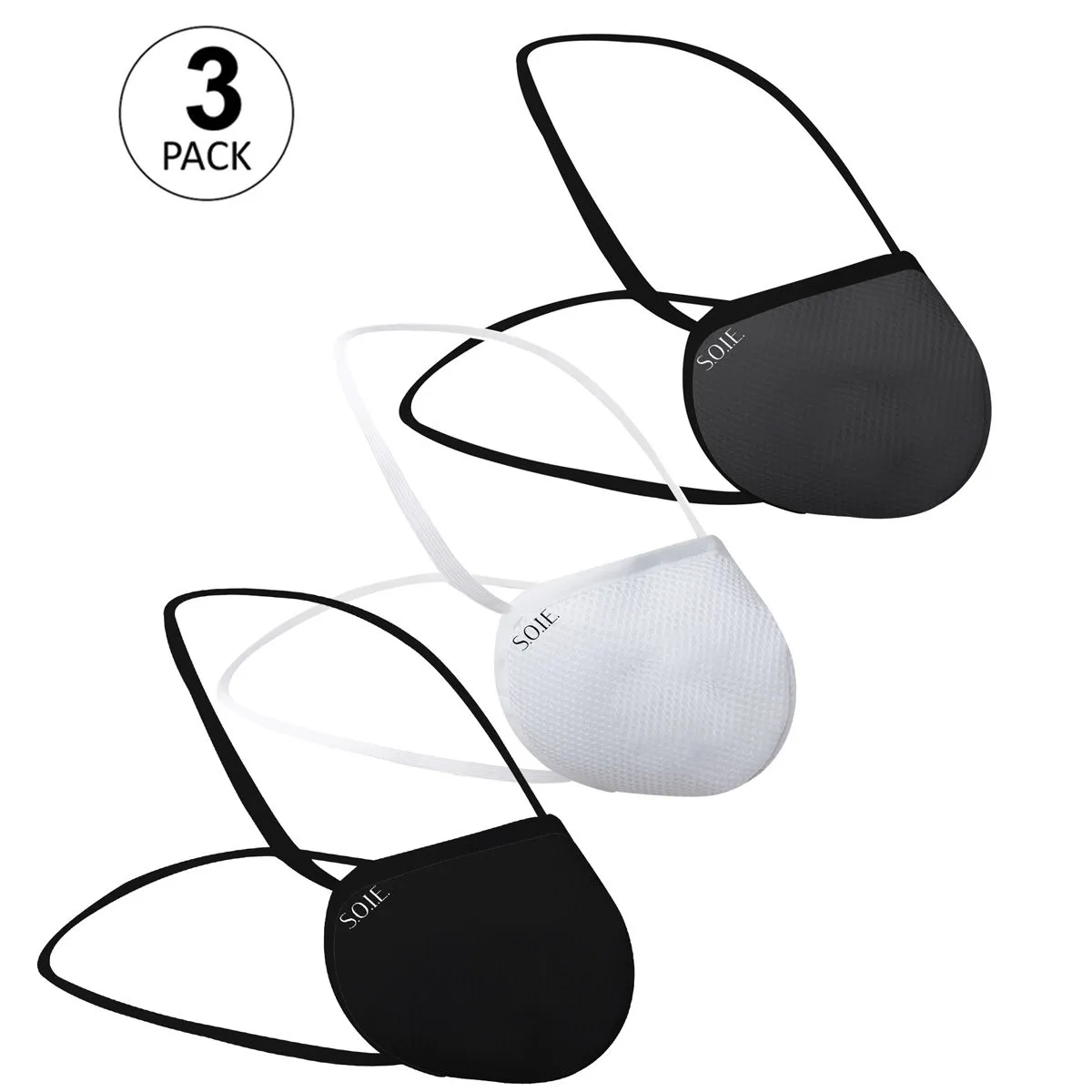 S.O.I.E 8 Layer Reusable Sn 99.9 Protection Head Loops Freedom Mask Pack Of 3 - Multi-Color