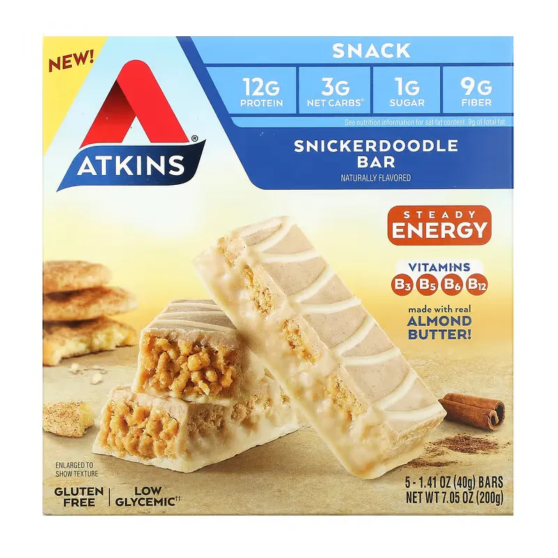 Snack, Snickerdoodle Bar, Gluten Free, 5 Bars, 1.41 oz (40 g) Each