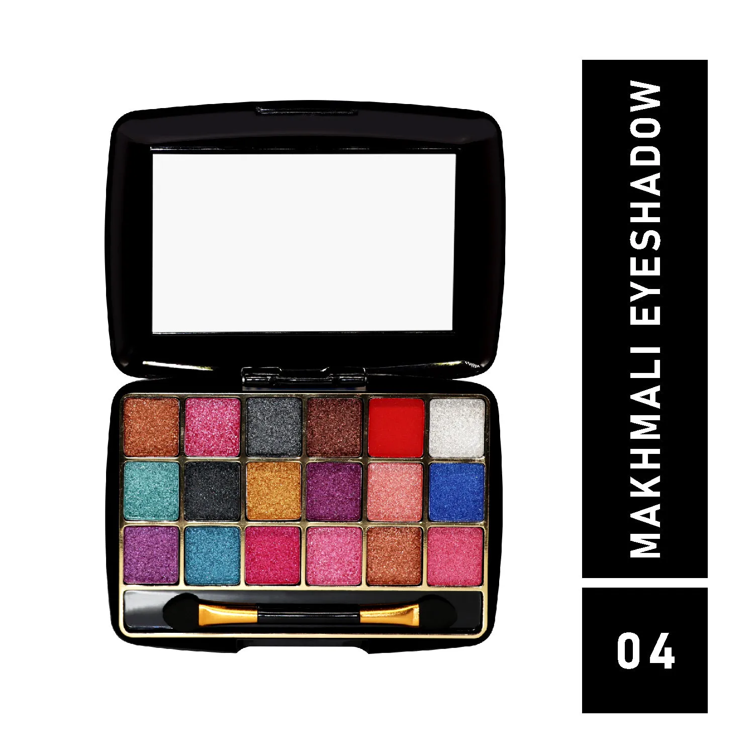 Half N Half 18 Colors Makhmali Eyeshadow With Brush In Palette