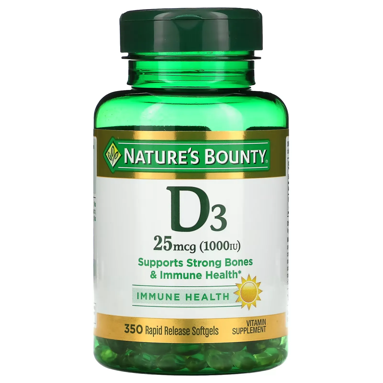 D3, 25 mcg (1,000 IU), 350 Rapid Release Softgels