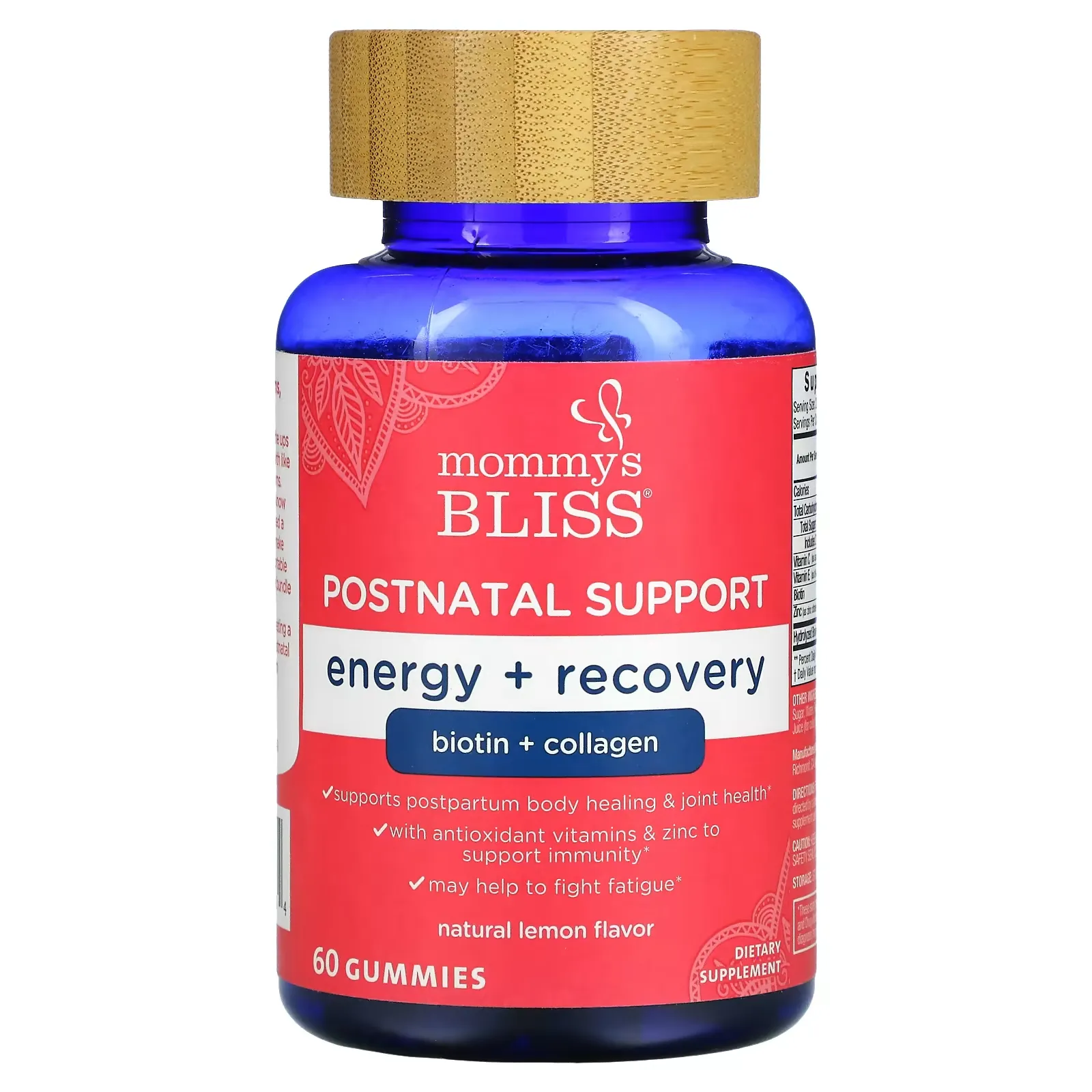 Postnatal Support, Energy + Recovery, Natural Lemon, 60 Gummies