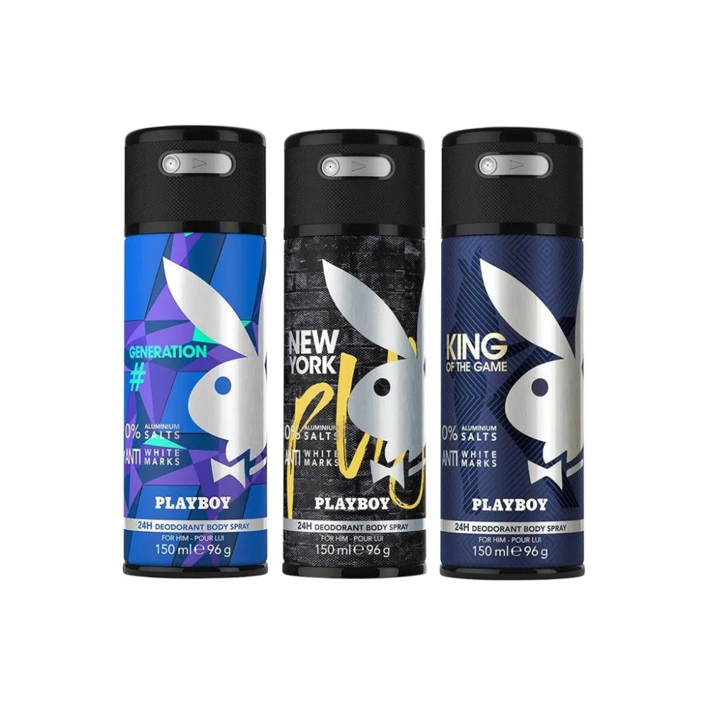 Playboy Generation Man + New York M + King M Deo Combo Set