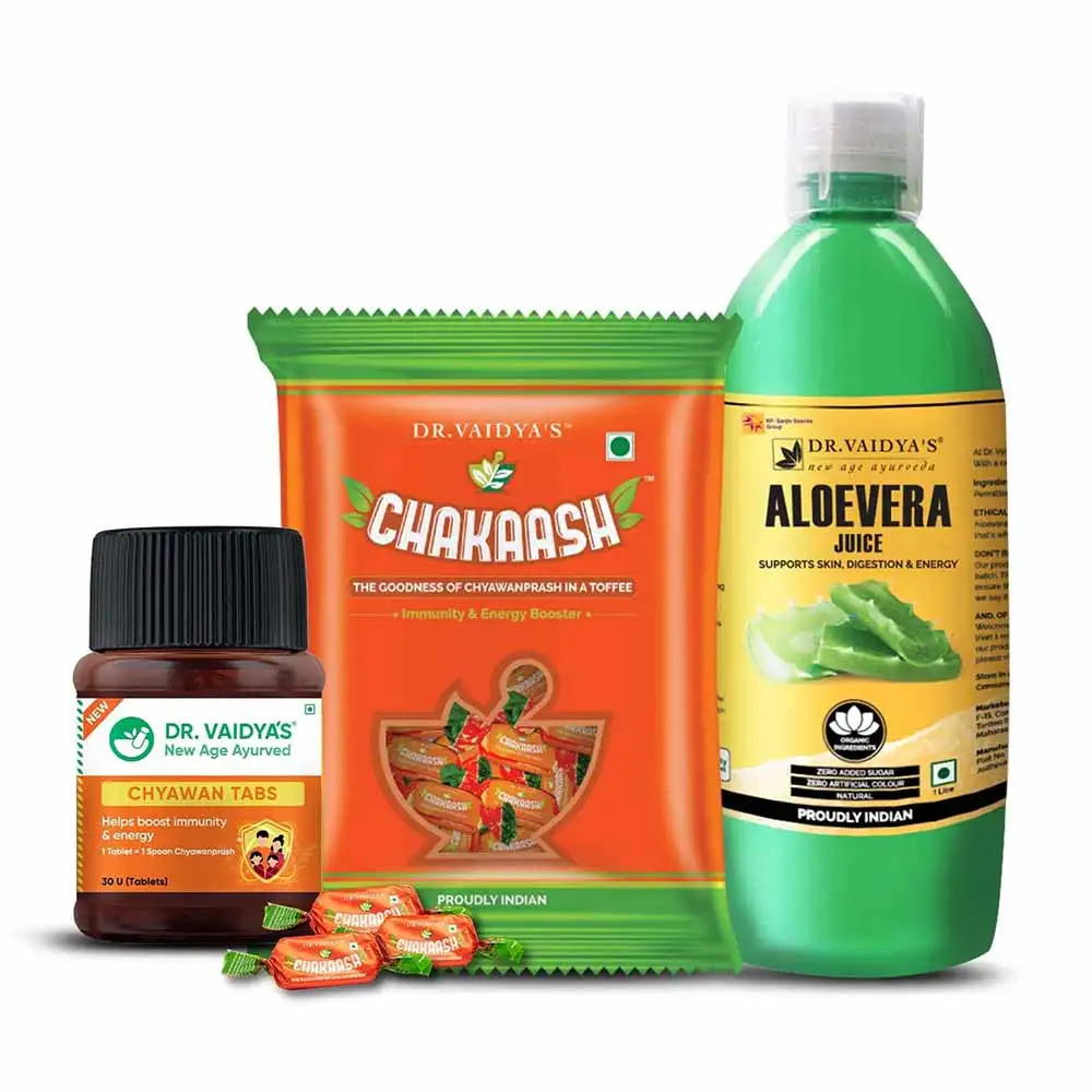 Dr. Vaidya's Chyawan Tabs, Chakaash & Aloevera Juice Combo,  3 Piece(s)/Pack