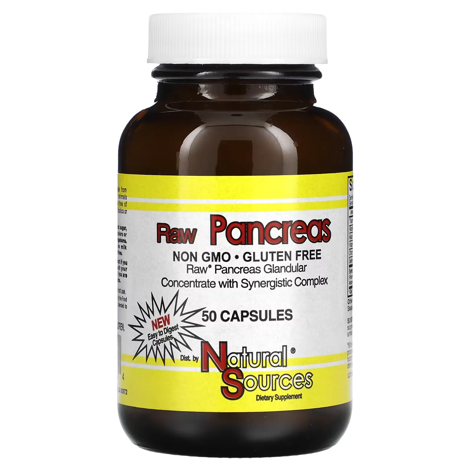 Raw Pancreas, 50 Capsules