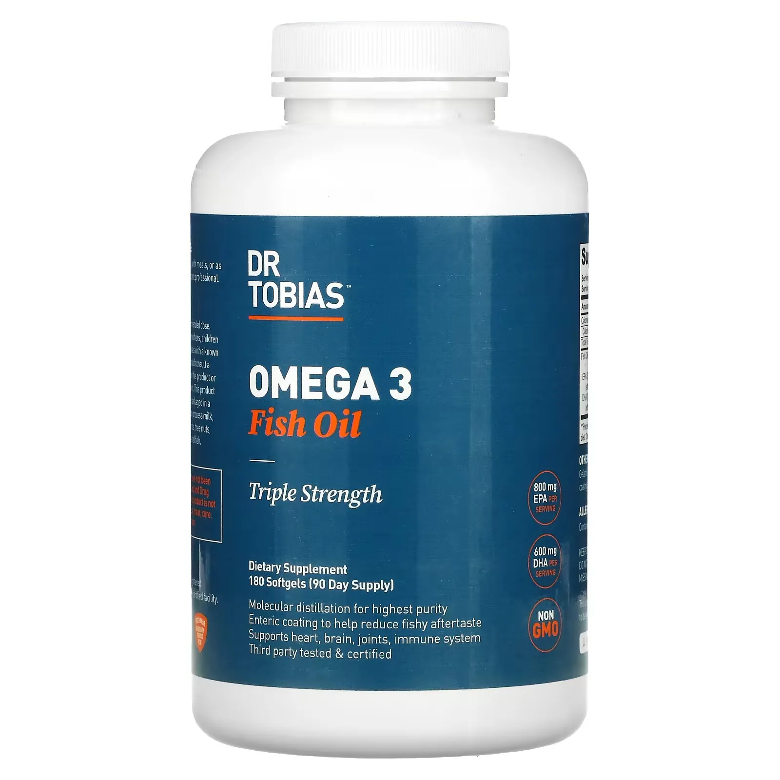 Omega 3 Fish Oil, Triple Strength, 180 Softgels