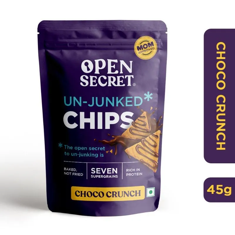 Open Secret Choco Crunch Unjunked Baked Chips - Pack Of 12