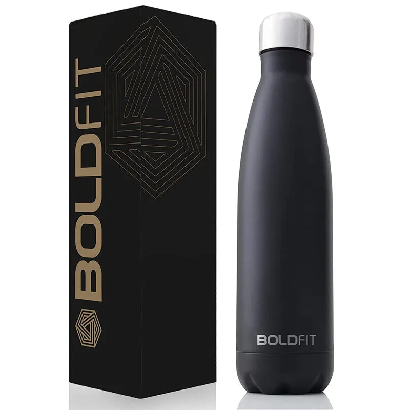 Boldfit Stainless Steel Water Bottle - Black Color