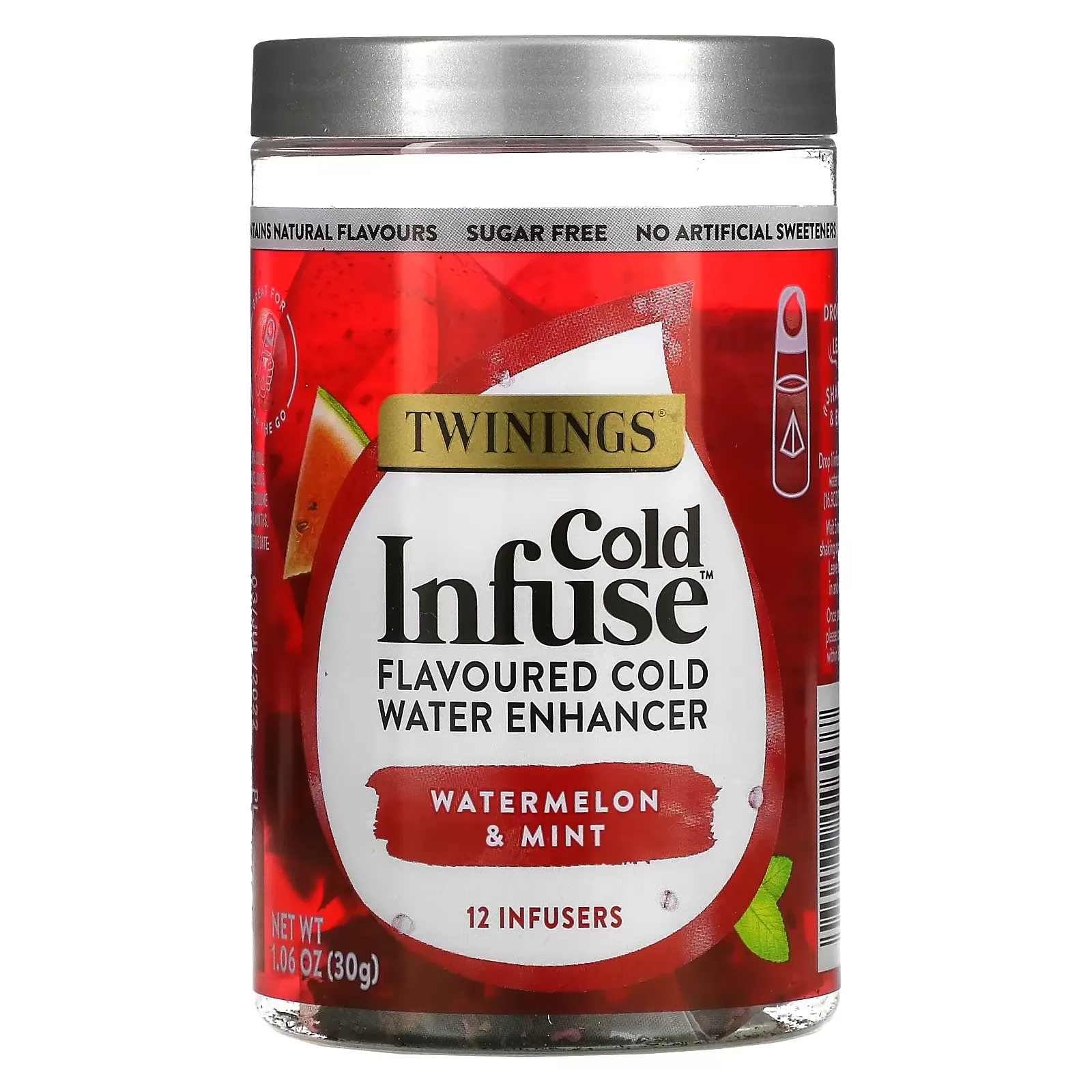 Cold Infuse, Flavoured Cold Water Enhancer, Watermelon & Mint, 12 Infusers, 1.06 oz (30 g)