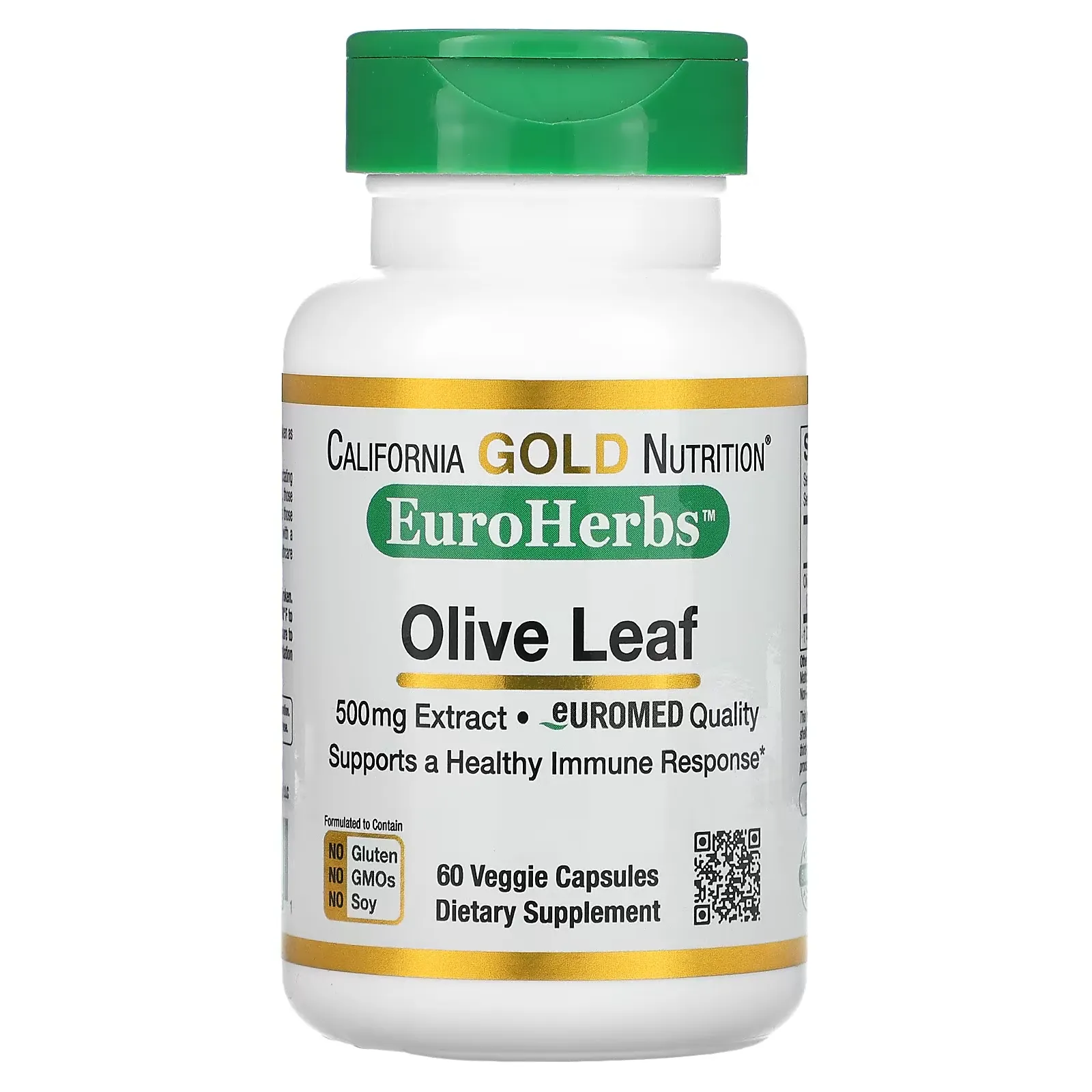 Olive Leaf Extract, EuroHerbs, European Quality, 500 mg, 60 Veggie Capsules