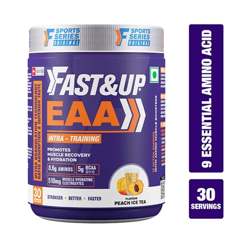 Fast&Up EAA Intra - Training/Workout Drink With BCAA + Electrolyte Blend - Peach Ice Tea Flavour