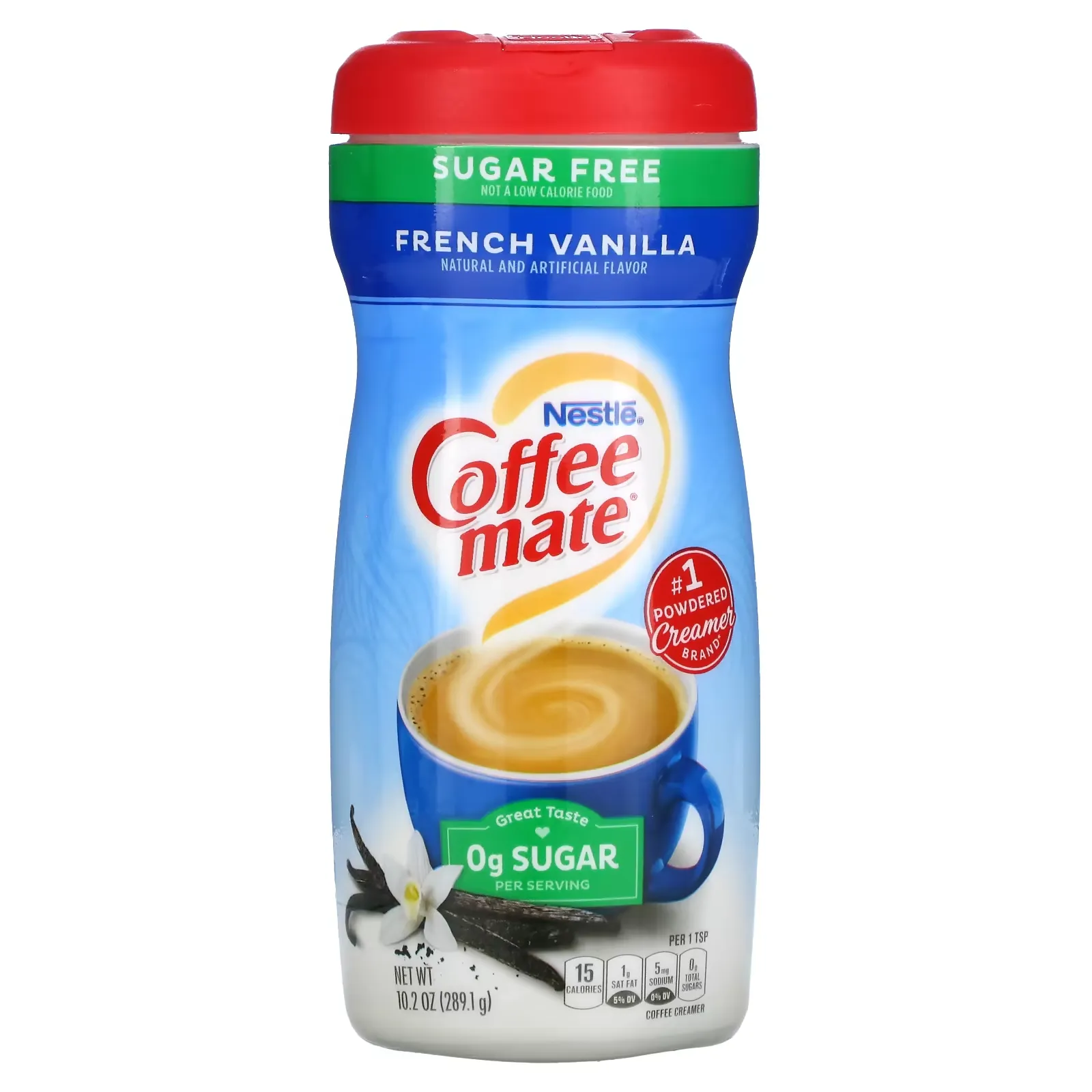 Powder Coffee Creamer, Sugar Free, French Vanilla, 10.2 oz (289.1 g)