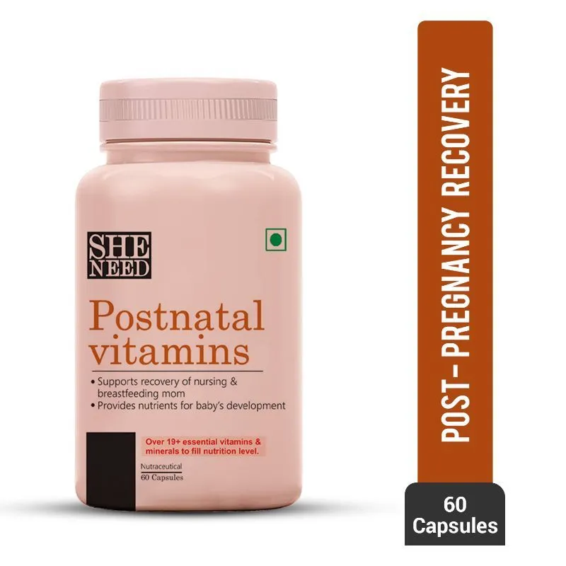 sheneed Postnatal Supplement for Women DHA, Folic Acid-supports recovery, nursing after delivery