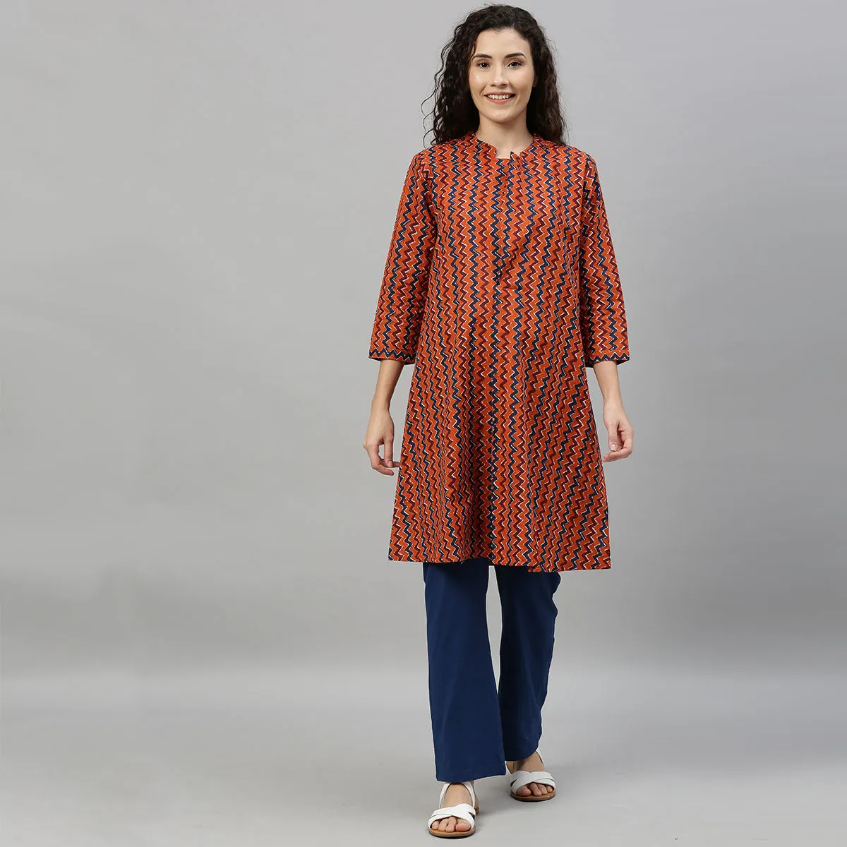 Nejo Maternity Kurta - Orange