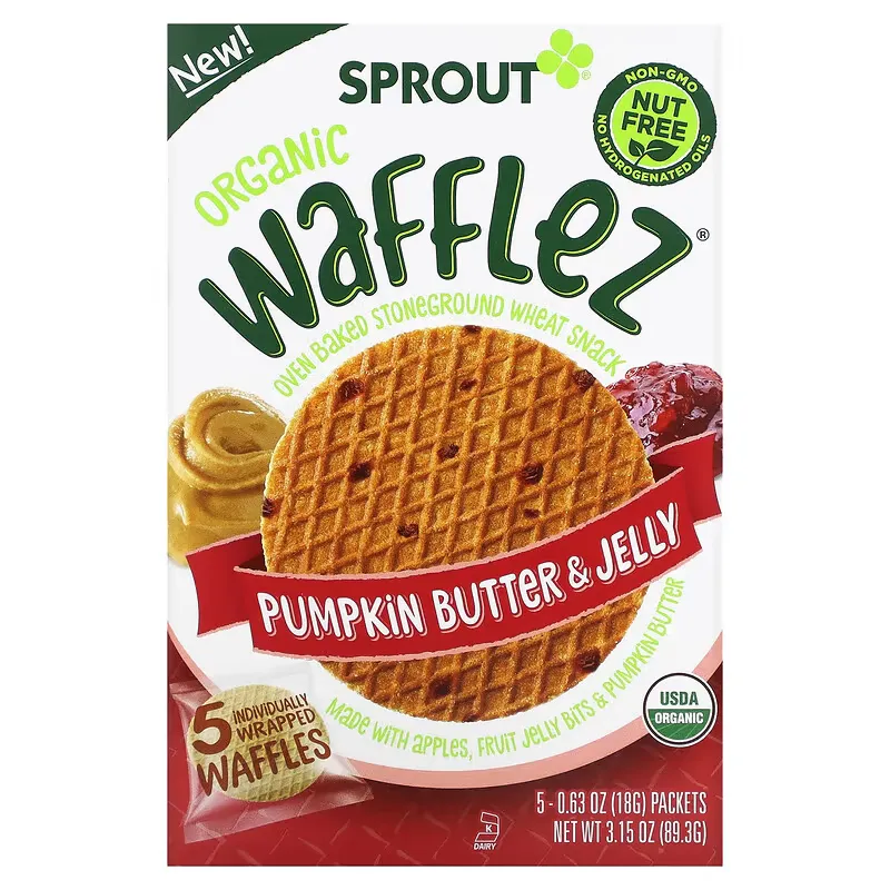 Wafflez, Pumpkin Butter & Jelly, 5 Packets, 0.63 oz (18 g) Each