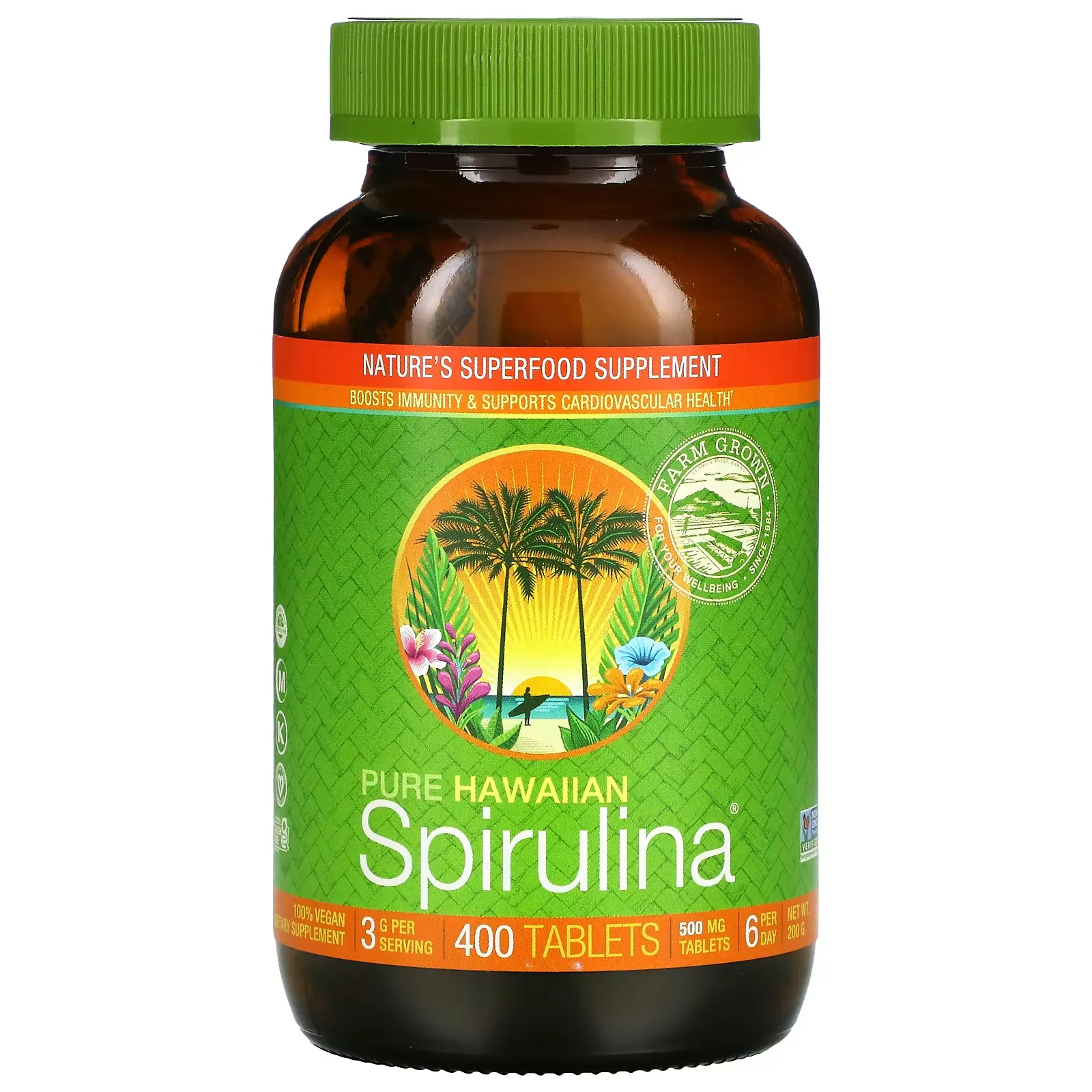 Pure Hawaiian Spirulina, 400 Tablets