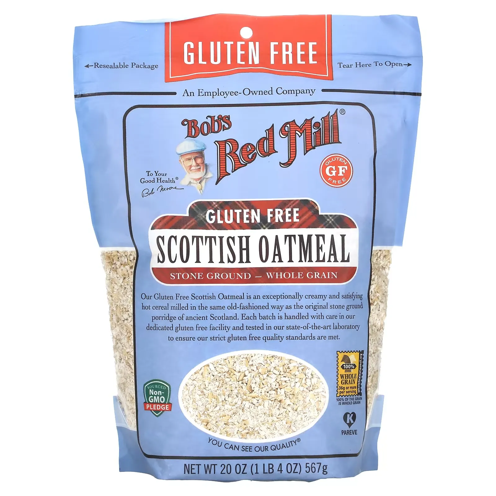 Scottish Oatmeal, Whole Grain, Stone Ground, 20 oz (567 g)