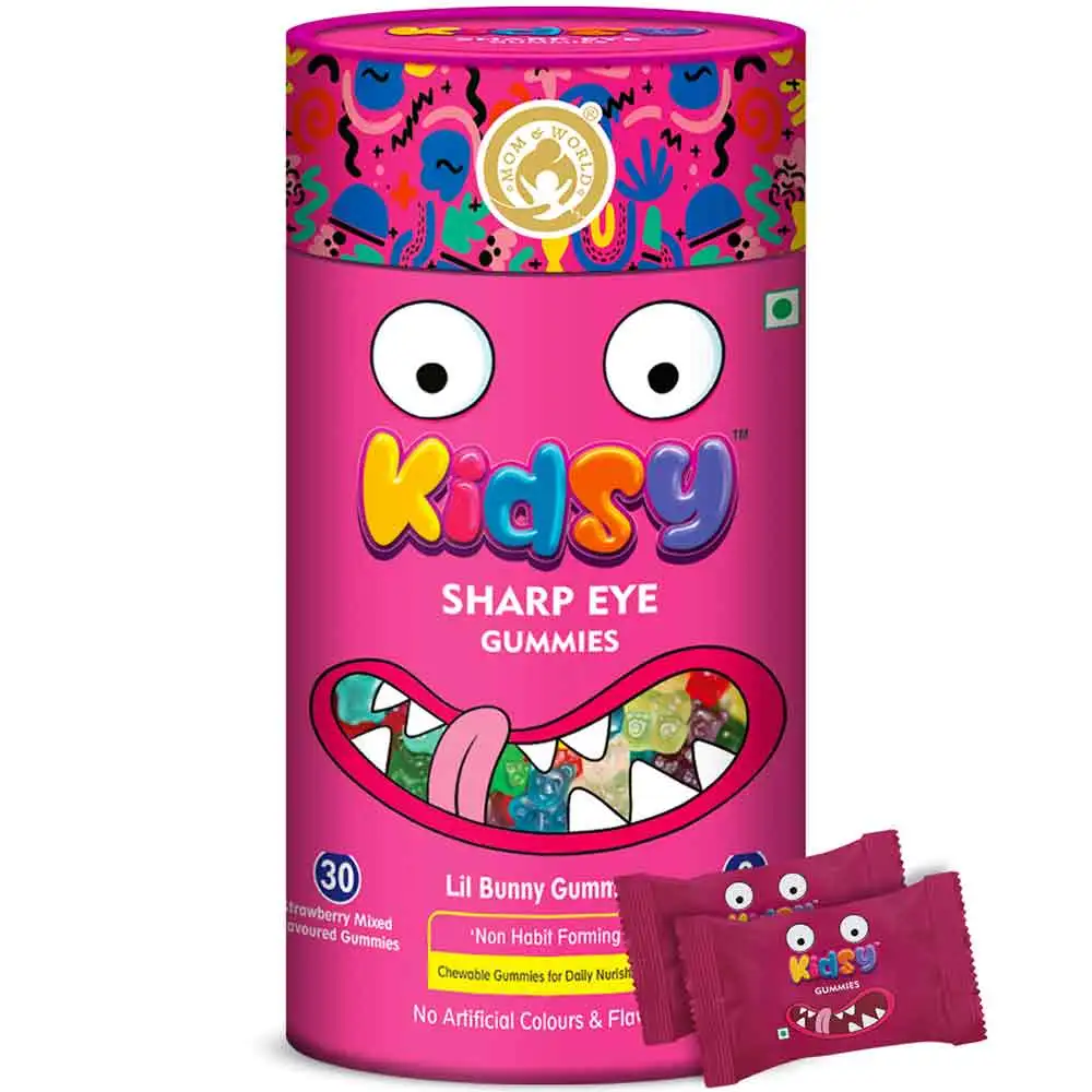 Mom & World Kidsy Sharp Eye - Strawberry,  30 gummies