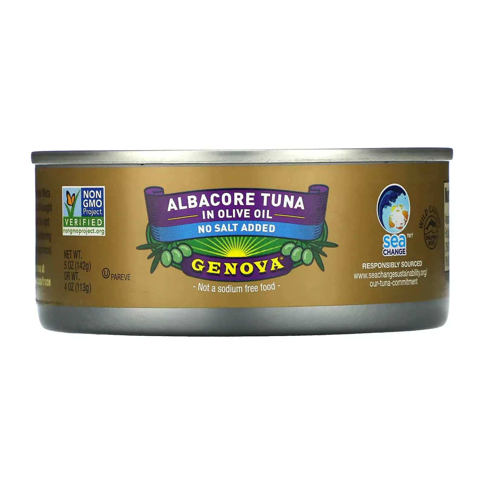 Albacore Tuna In Olive Oil, No Salt Added, 4 oz ( 113 g)