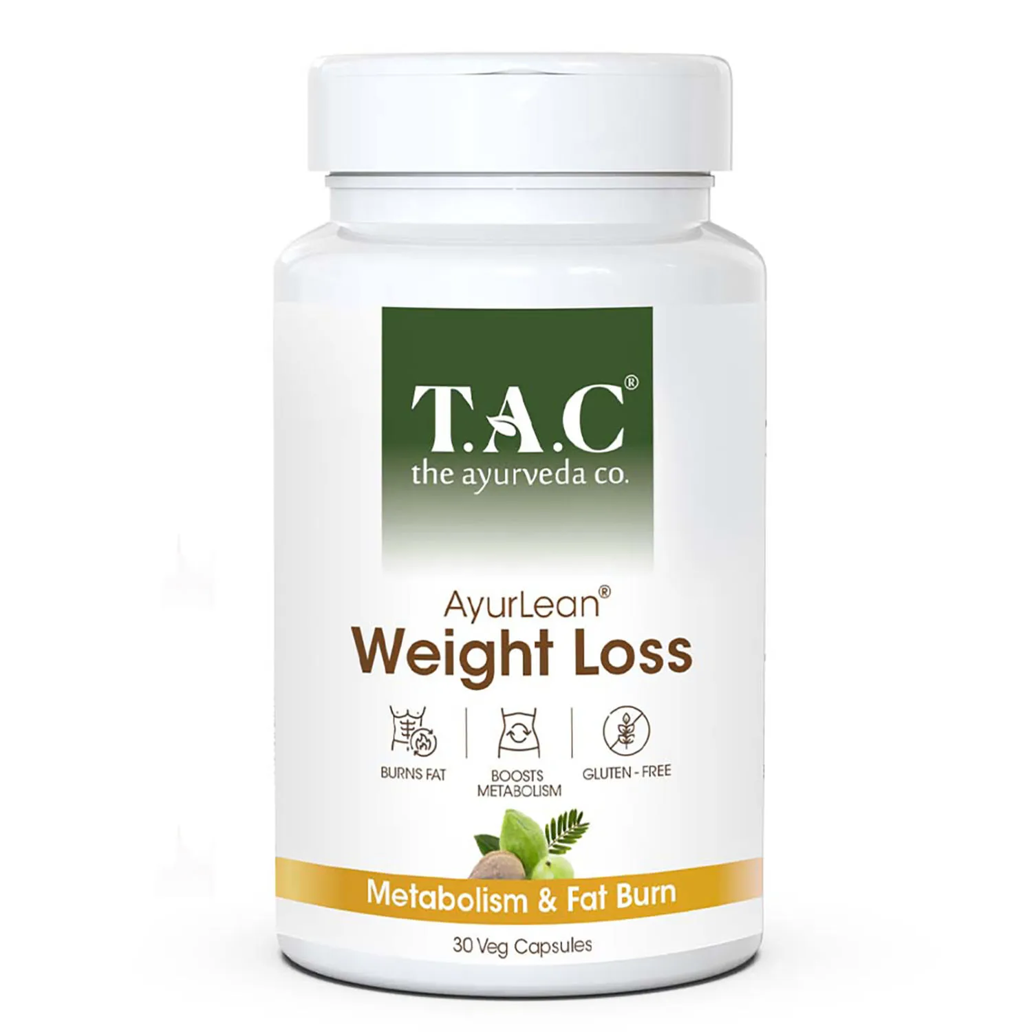 TAC - The Ayurveda Co. Ayurlean Weight Loss For Metabolism & Fat Burn - 30 Veg Capsules