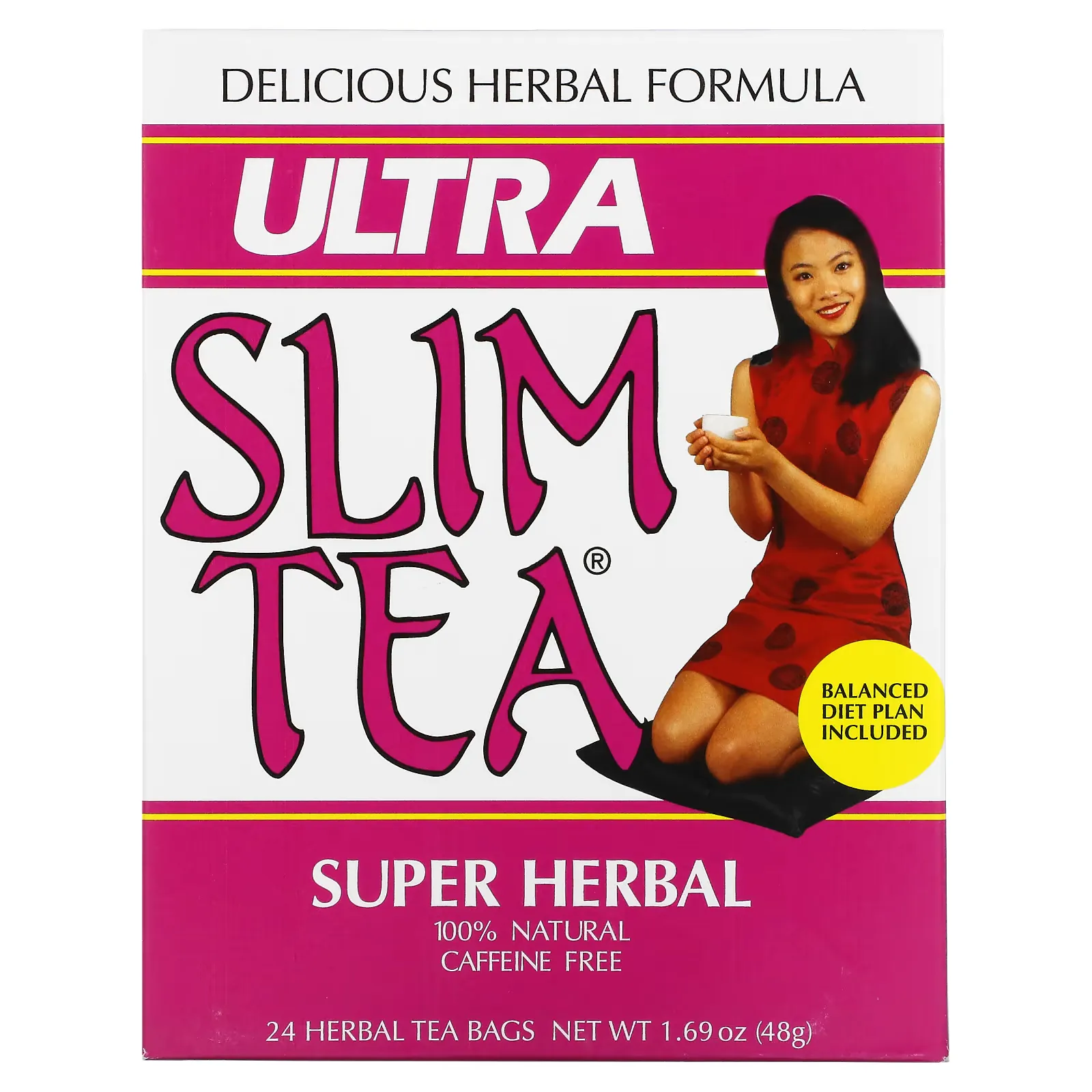 Ultra Slim Tea, Super Herbal, Caffeine Free, 24 Herbal Tea Bags, 1.69 oz (48 g) Each