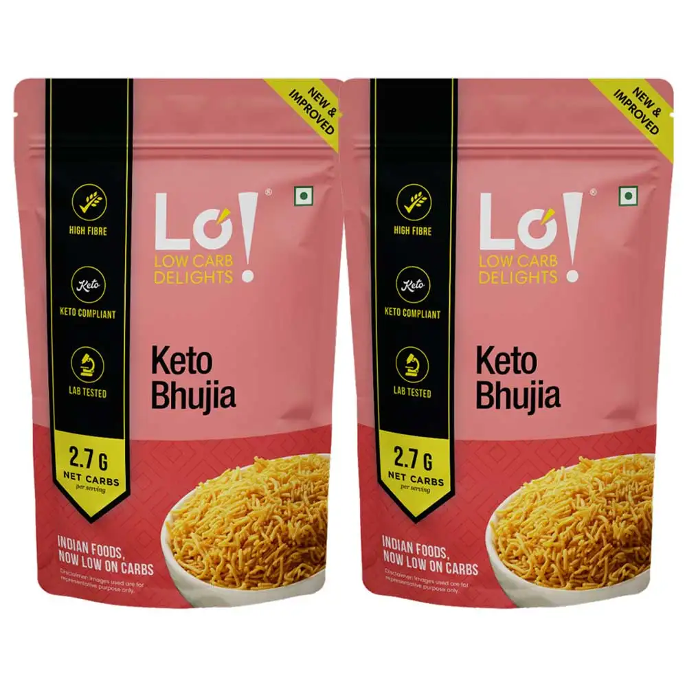 Lo! Foods Keto Bhujia,  Unflavoured (Pack of 2)  200 g