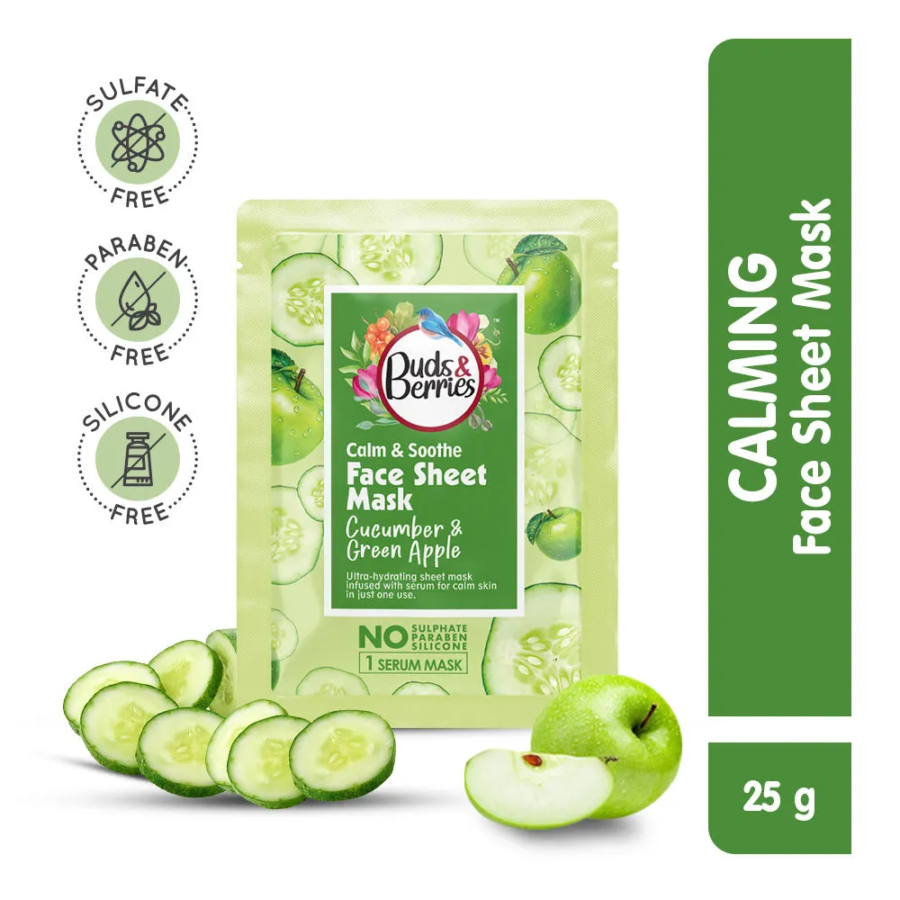 Buds & Berries Calming & Soothing Cucumber & Green Apple Sheet Mask