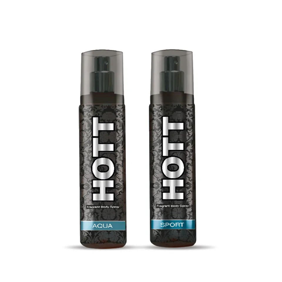 Hott Sport and Aqua Deodorant For Men (Pack of 2)