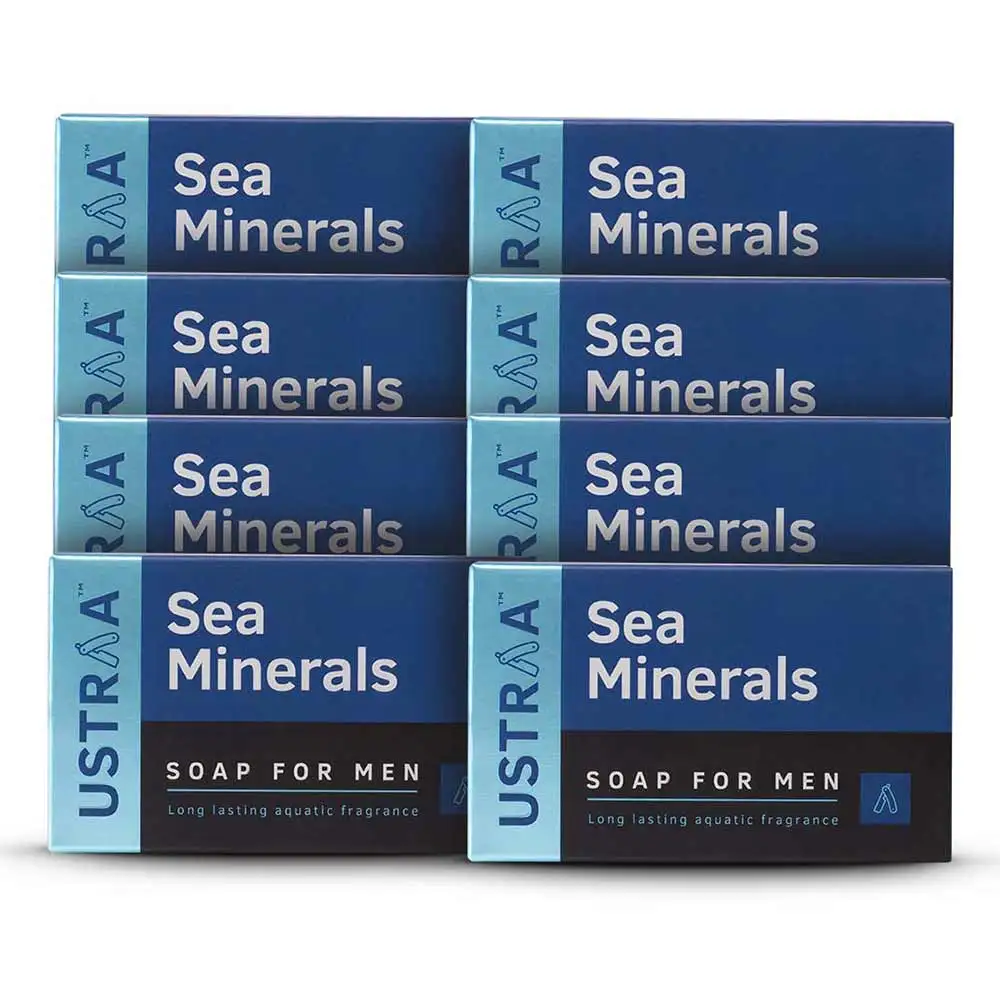 Ustraa Sea Minerals Soap (Pack of 8),  100 g  for Men