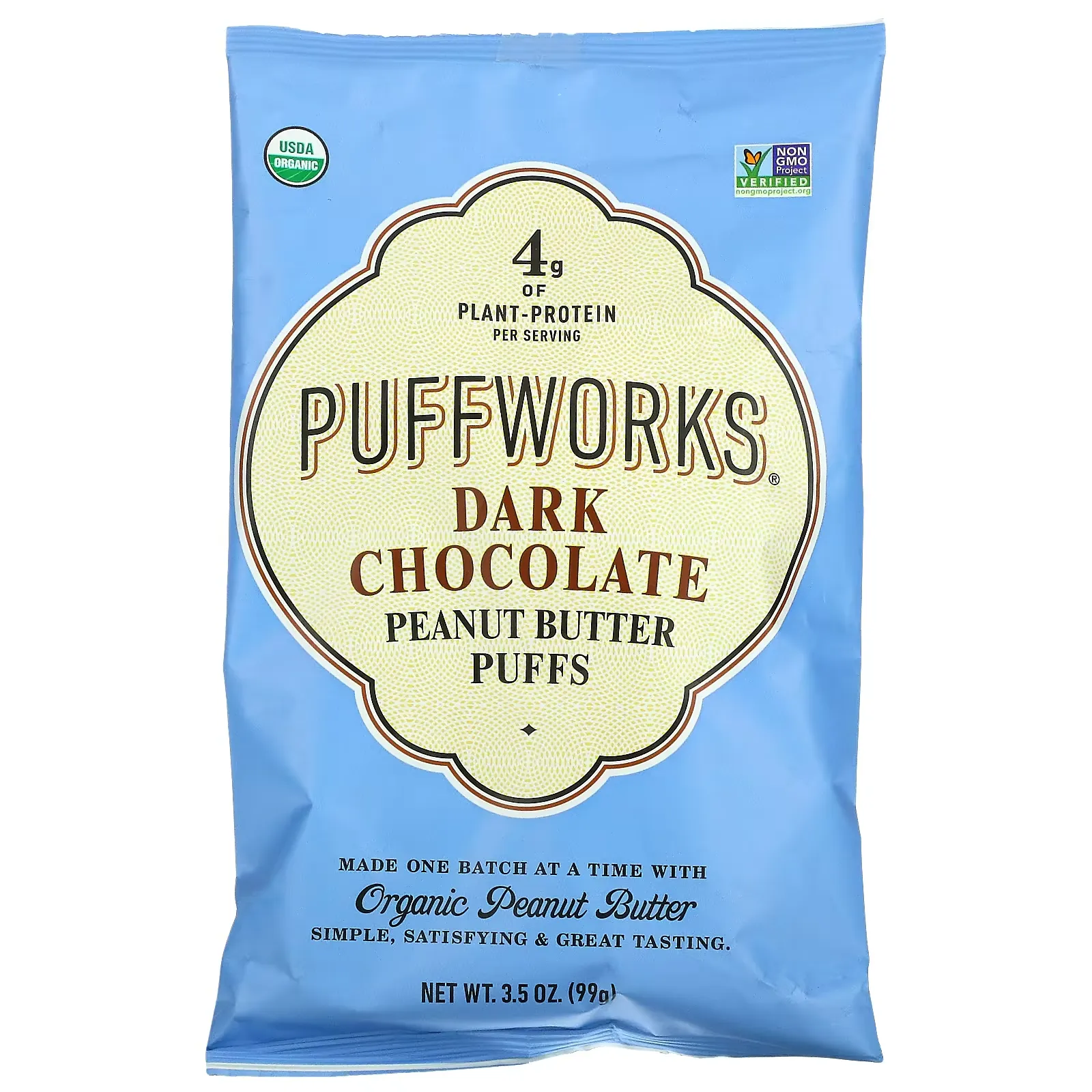 Peanut Butter Puffs, Dark Chocolate, 3.5 oz (99 g)