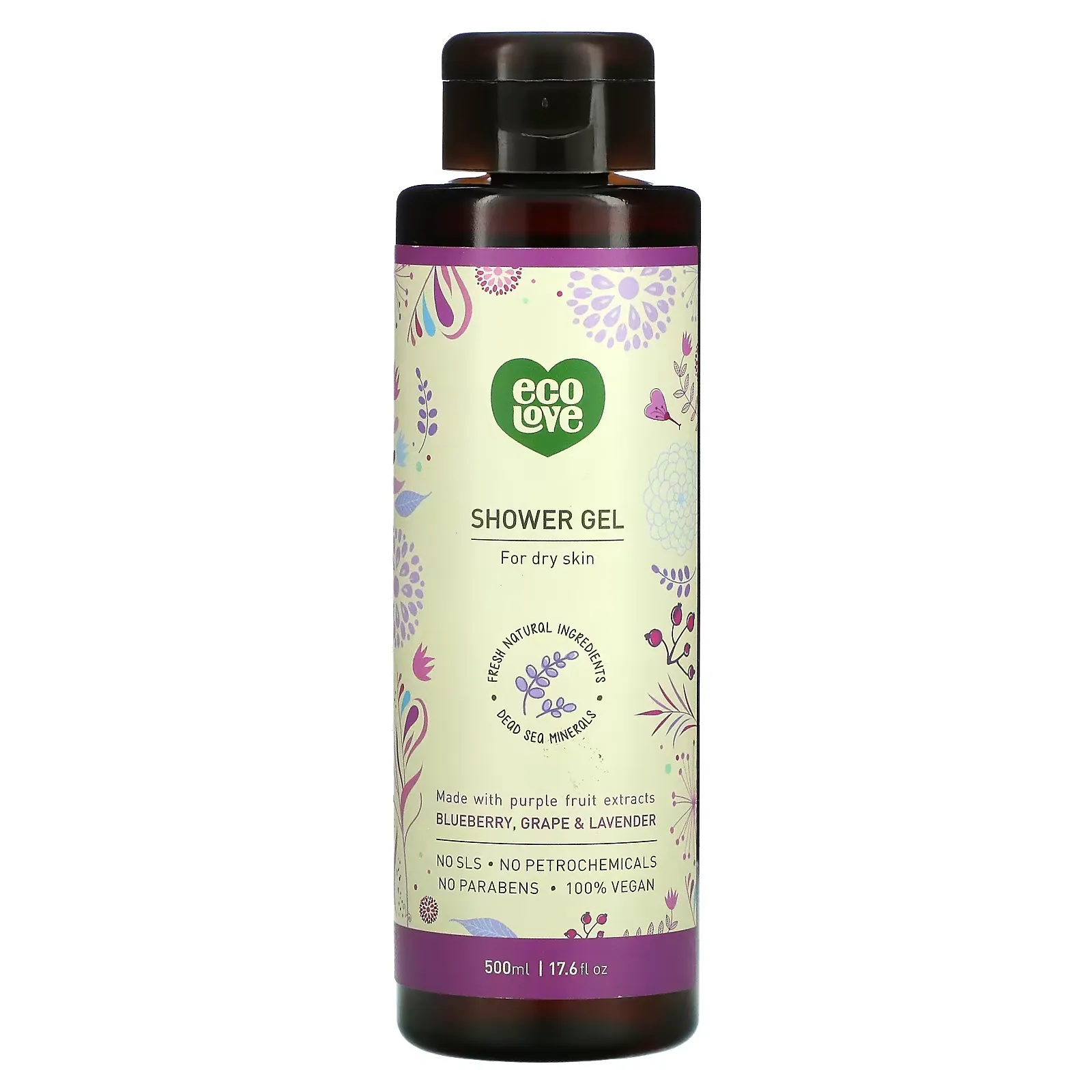 Shower Gel, Blueberry, Grape & Lavender, 17.6 fl oz (500 ml)