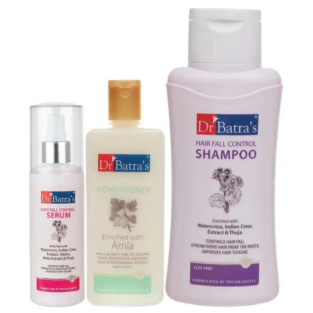 Dr Batra's Hair Fall Control Serum-125 ml, Conditioner - 200 ml & Hair Fall Control Shampoo - 500 ml Combo,  3 Piece(s)/Pack  Hair Care