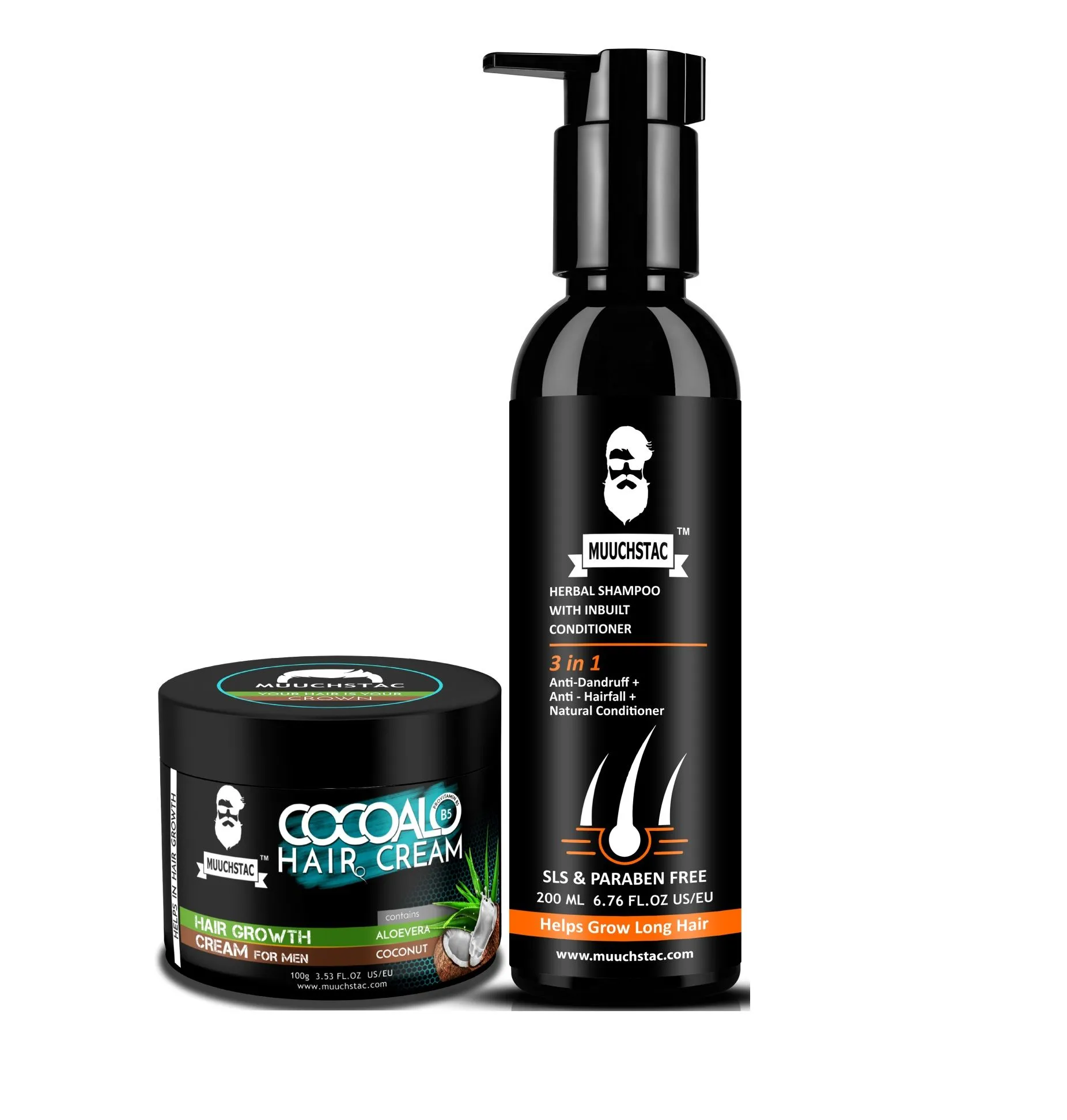 Muuchstac Herbal Shampoo With Inbuilt Conditioner & Cocoalo Hair Cream