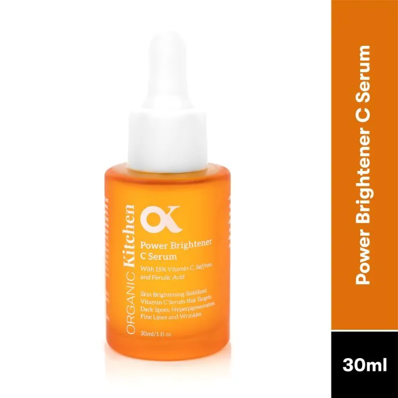 Organic Kitchen Power Brightener C Serum With Ferulic Acid, Hyaluronic Acid For Dark Spots