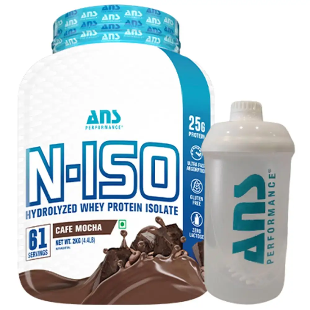 ANS Performance N ISO Hydrolysed Whey Protein Isolate,  4.4 lb  Cafe Mocha + Shaker