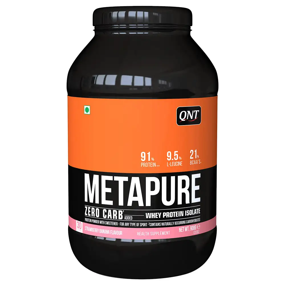 QNT Metapure Zero Carb Whey Protein Isolate,  2 lb  Strawberry Banana