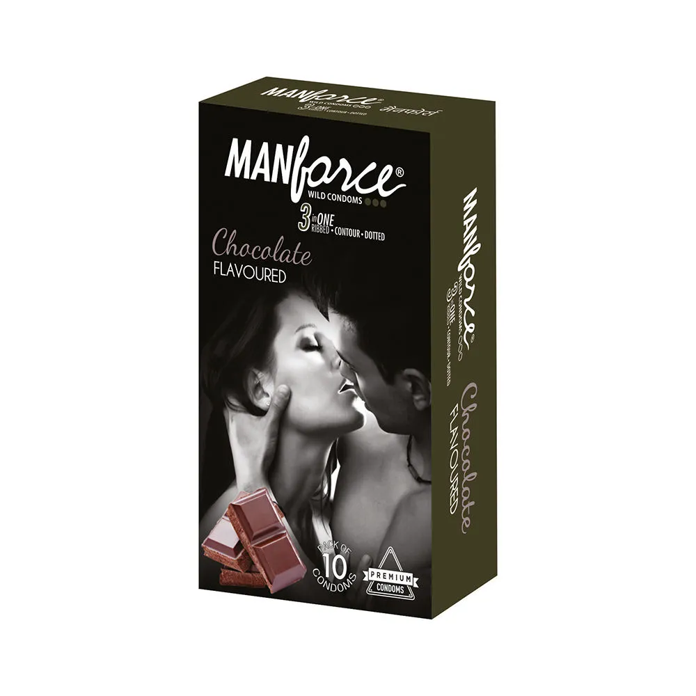 Manforce 3 In 1 Wild Condoms, Chocolate, Pack of 10