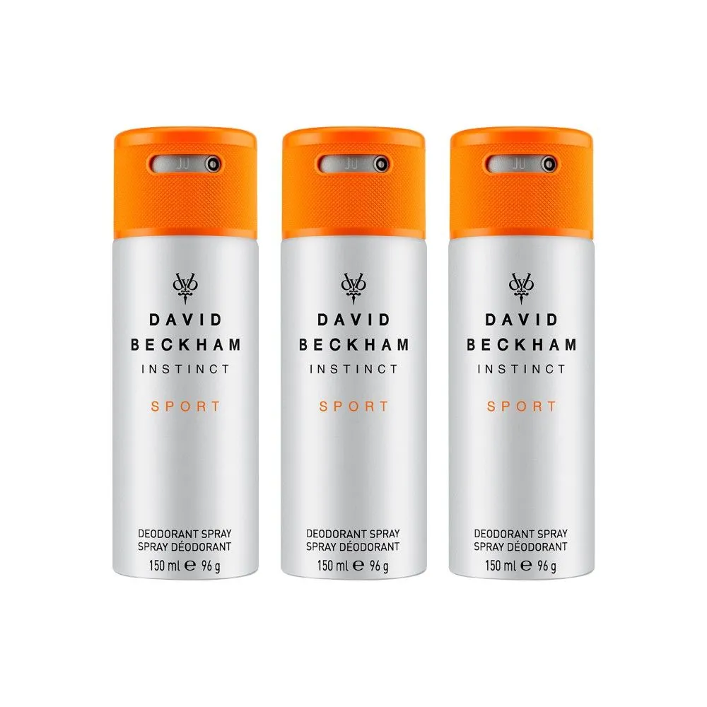 David Beckham Instinct Sport Deodorant Spray (Pack Of 3)