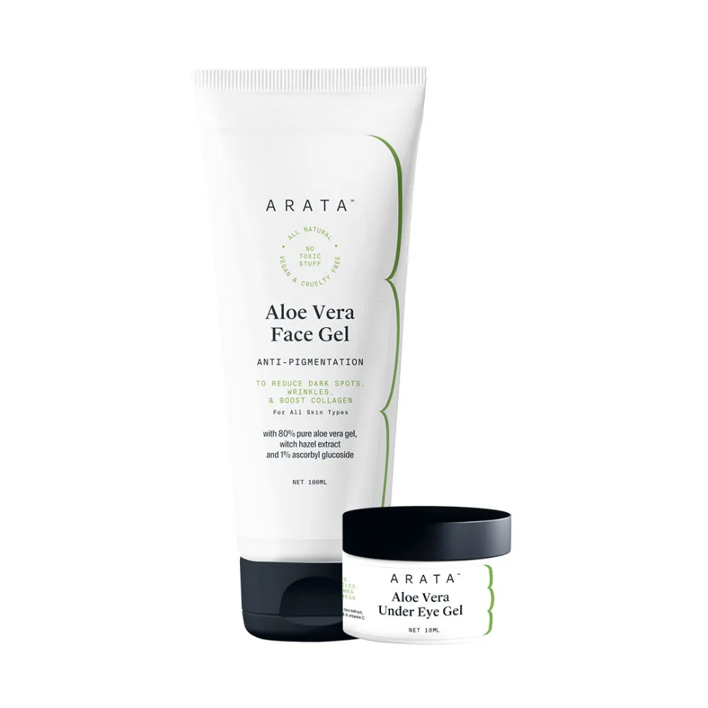 Arata Hydration Boost Aloe Vera Gel Combo Face Gel & Under Eye Gel