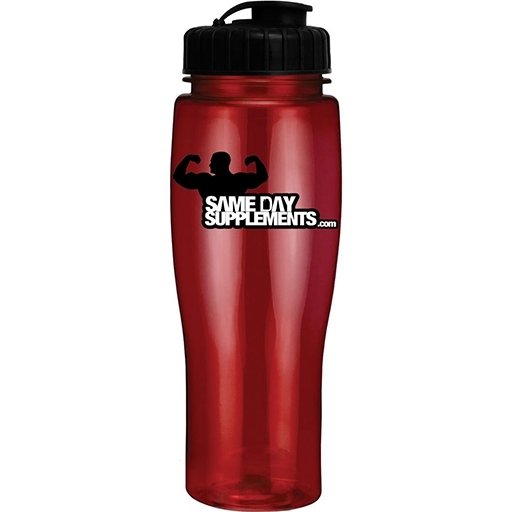 24oz. Water Bottle with Flip Top - Translucent Red