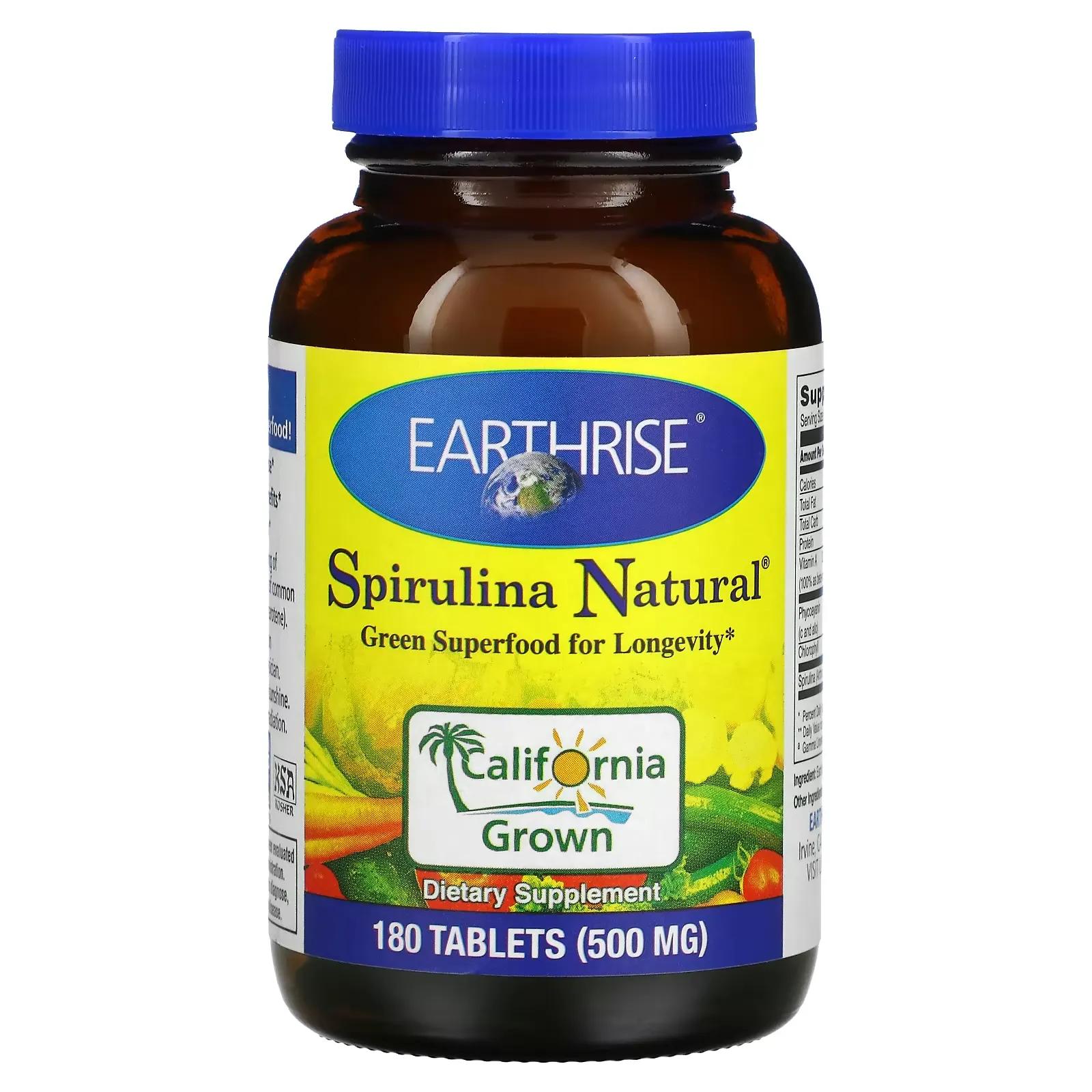 Spirulina Natural, 500 mg, 180 Tablets