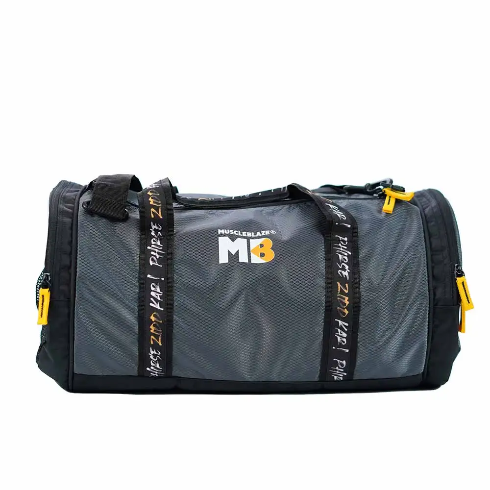 MuscleBlaze Phirse Zidd Kar Gym Bag,  Grey, 30L