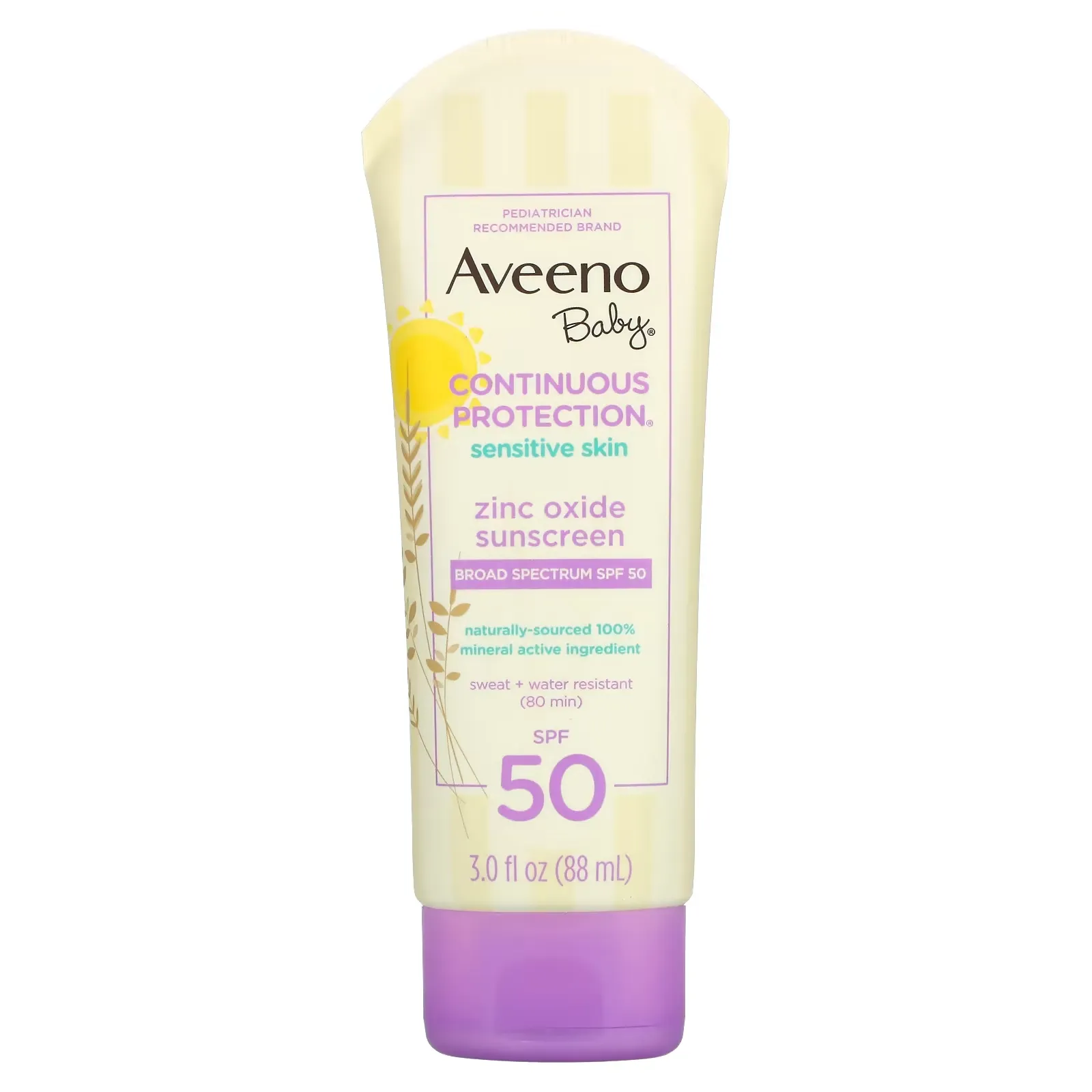 Baby, Zinc Oxide Sunscreen, SPF 50, 3 fl oz (88 ml)