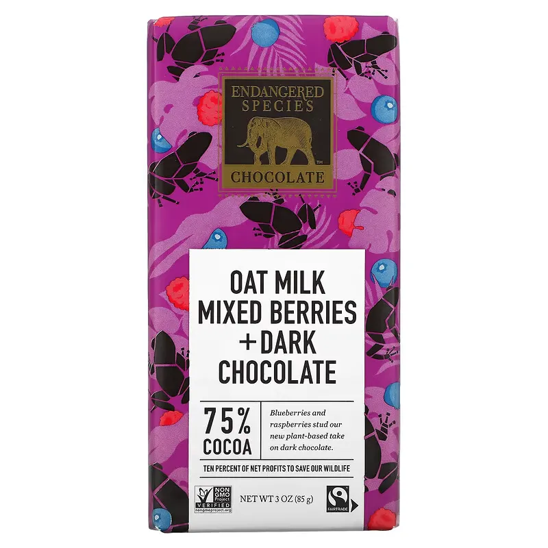 Oat Milk Mixed Berries + Dark Chocolate, 75% Cocoa, 3 oz (85 g)