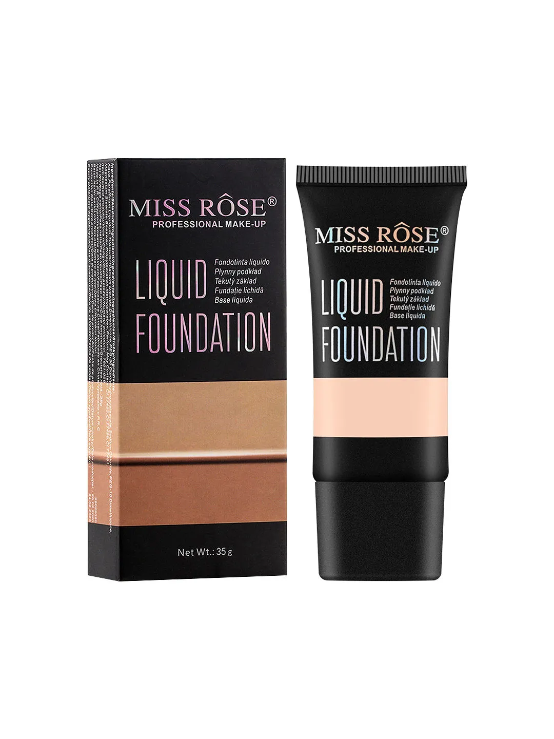 Miss Rose Matte Finish Liquid Foundation Tube Beige 07