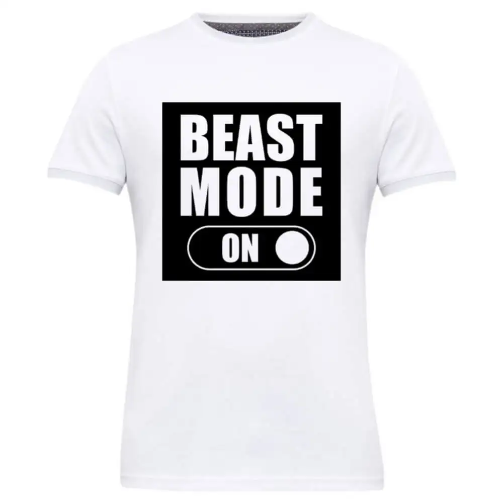 Gym Brute Beast Mode T Shirt,  White  Large