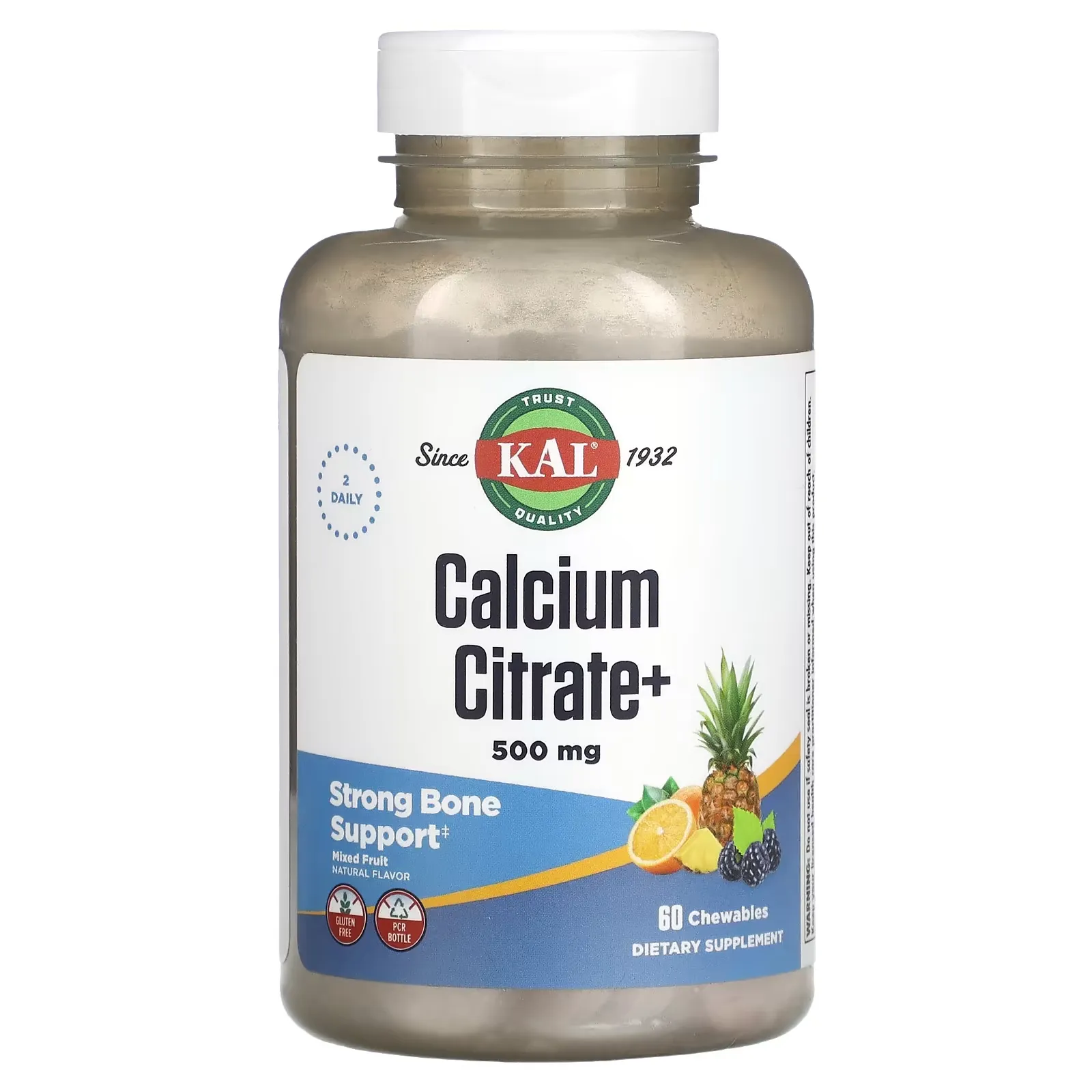 Calcium Citrate+, Mixed Fruit, 60 Chewables