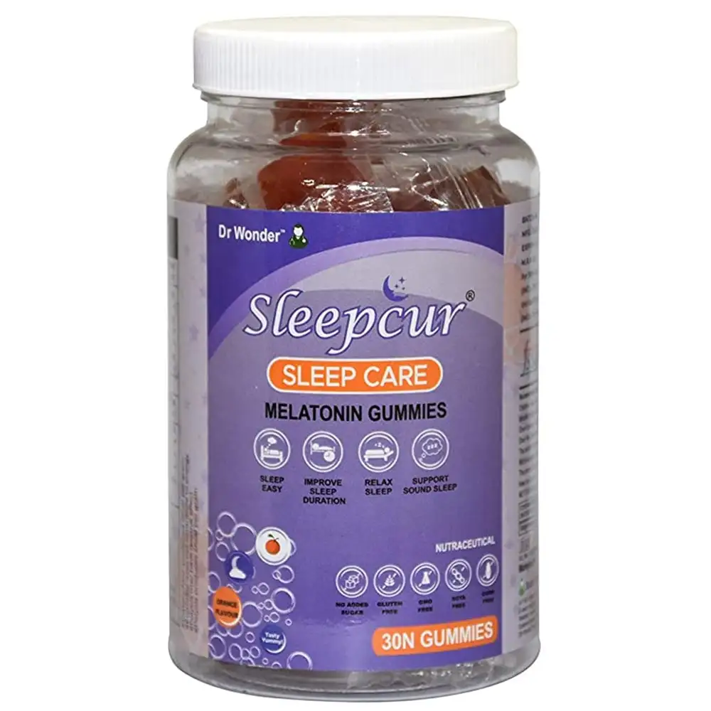 Dr Wonder Sleepcur Melatonin,  30 gummies  Orange