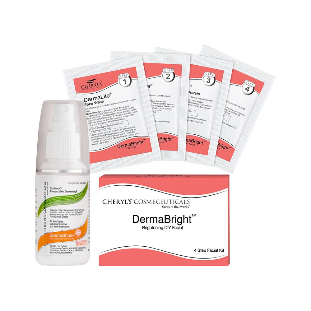 Cheryl's Cosmeceuticals Dermabright Diy Facial Kit And Dermashade SPF 30 Spray Combo