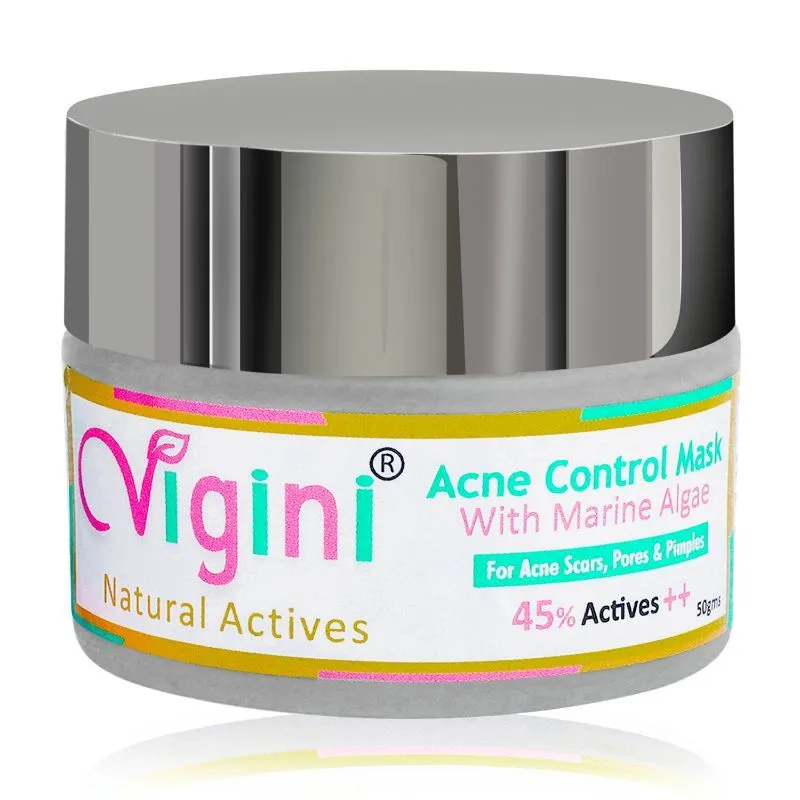 Vigini Anti Acne&pimple Oil Control Clay Face Mask Marine Algae Salicylic Acid Green Tea Witch Hazel